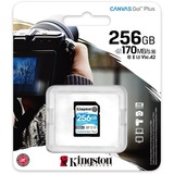 Kingston Canvas Go! Plus 256 GB SD UHS-I Classe 10 Nero, 256 GB, SD, Classe 10, UHS-I, 170 MB/s, 90 MB/s