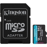 Kingston Canvas Go! Plus 64 GB MicroSD UHS-I Classe 10 Nero, 64 GB, MicroSD, Classe 10, UHS-I, 170 MB/s, 70 MB/s