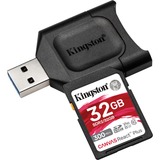 Kingston Canvas React Plus 32 GB SD UHS-II Classe 10, Scheda di memoria Nero, 32 GB, SD, Classe 10, UHS-II, 300 MB/s, 260 MB/s