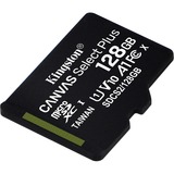 Kingston Canvas Select Plus 128 GB MicroSDXC UHS-I Classe 10 Nero, 128 GB, MicroSDXC, Classe 10, UHS-I, 100 MB/s, 85 MB/s