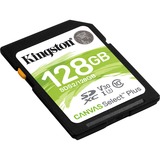 Kingston Canvas Select Plus 128 GB SDXC UHS-I Classe 10 Nero, 128 GB, SDXC, Classe 10, UHS-I, 100 MB/s, 85 MB/s