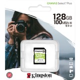 Kingston Canvas Select Plus 128 GB SDXC UHS-I Classe 10 Nero, 128 GB, SDXC, Classe 10, UHS-I, 100 MB/s, 85 MB/s