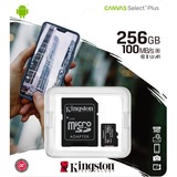 Kingston Canvas Select Plus 256 GB MicroSDXC UHS-I Classe 10 Nero, 256 GB, MicroSDXC, Classe 10, UHS-I, 100 MB/s, 85 MB/s