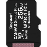 Kingston Canvas Select Plus 256 GB MicroSDXC UHS-I Classe 10 Nero, 256 GB, MicroSDXC, Classe 10, UHS-I, 100 MB/s, 85 MB/s