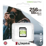 Kingston Canvas Select Plus 256 GB SDXC UHS-I Classe 10 Nero, 256 GB, SDXC, Classe 10, UHS-I, 100 MB/s, 85 MB/s