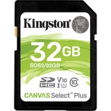 Kingston Canvas Select Plus 32 GB SDHC UHS-I Classe 10 Nero, 32 GB, SDHC, Classe 10, UHS-I, 100 MB/s, Class 1 (U1)