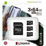 Kingston Canvas Select Plus 64 GB MicroSDXC UHS-I Classe 10 Nero, 64 GB, MicroSDXC, Classe 10, UHS-I, 100 MB/s, 85 MB/s