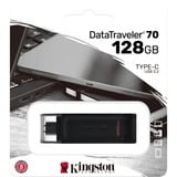 Kingston DataTraveler 128GB USB-C 3.2 Gen 1 70, Chiavetta USB Nero, 128 GB, USB tipo-C, 3.2 Gen 1 (3.1 Gen 1), Cuffia, 7 g, Nero