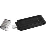 Kingston DataTraveler 64GB USB-C 3.2 Gen 1 70, Chiavetta USB Nero, 64 GB, USB tipo-C, 3.2 Gen 1 (3.1 Gen 1), Cuffia, 7 g, Nero