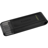 Kingston DataTraveler 70 unità flash USB 128 GB USB tipo-C 3.2 Gen 1 (3.1 Gen 1) Nero Nero, 128 GB, USB tipo-C, 3.2 Gen 1 (3.1 Gen 1), Cavo, 7 g, Nero