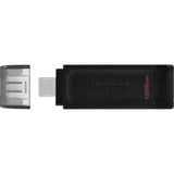 Kingston DataTraveler 70 unità flash USB 128 GB USB tipo-C 3.2 Gen 1 (3.1 Gen 1) Nero Nero, 128 GB, USB tipo-C, 3.2 Gen 1 (3.1 Gen 1), Cavo, 7 g, Nero