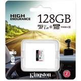 Kingston High Endurance 128 GB MicroSD UHS-I Classe 10 bianco/Nero, 128 GB, MicroSD, Classe 10, UHS-I, 95 MB/s, 45 MB/s