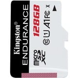 Kingston High Endurance 128 GB MicroSD UHS-I Classe 10, Scheda di memoria bianco/Nero, 128 GB, MicroSD, Classe 10, UHS-I, 95 MB/s, 45 MB/s