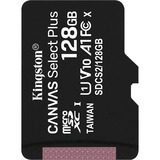 Kingston Scheda micSDXC Canvas Select Plus 100R A1 C10 da 128GB confezione singola senza adattatore, Scheda di memoria Nero, 128 GB, MicroSDXC, Classe 10, UHS-I, 100 MB/s, Class 1 (U1)