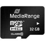 MediaRange 32GB microSDHC Classe 10 Nero, 32 GB, MicroSDHC, Classe 10, 45 MB/s, 15 MB/s, Nero