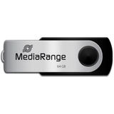 MediaRange 64GB USB 2.0 unità flash USB USB Type-A / Micro-USB Nero, Argento Nero/Argento, 64 GB, USB Type-A / Micro-USB, 2.0, 13 MB/s, Girevole, Nero, Argento