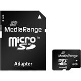 MediaRange 8GB microSDHC Classe 10 Nero, 8 GB, MicroSDHC, Classe 10, Nero