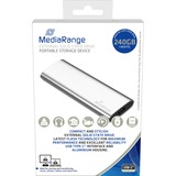 MediaRange MR1101 unità esterna a stato solido 240 GB Argento, Disco a stato solido argento, 240 GB, M.2, USB tipo-C, 3.2 Gen 2 (3.1 Gen 2), 450 MB/s, Argento