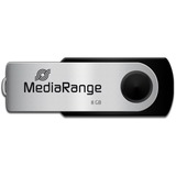MediaRange MR908 unità flash USB 8 GB USB Type-A / Micro-USB 2.0 Nero, Argento Nero/Argento, 8 GB, USB Type-A / Micro-USB, 2.0, 13 MB/s, Girevole, Nero, Argento
