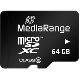 MediaRange MR955 memoria flash 64 GB MicroSDXC Classe 10 Nero, 64 GB, MicroSDXC, Classe 10, 60 MB/s, 15 MB/s, Nero