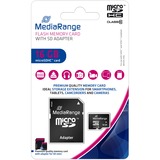 MediaRange MR958 memoria flash 16 GB MicroSDHC Classe 10 Nero, 16 GB, MicroSDHC, Classe 10, Nero