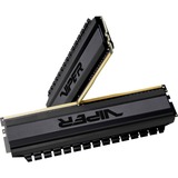 Patriot Viper 4 Blackout memoria 8 GB 2 x 4 GB DDR4 3200 MHz Nero, 8 GB, 2 x 4 GB, DDR4, 3200 MHz, 288-pin DIMM