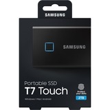 SAMSUNG Portable SSD T7 Touch USB 3.2 2TB Black Nero, 2000 GB, USB tipo-C, 3.2 Gen 2 (3.1 Gen 2), 1050 MB/s, Protezione della password, Nero