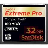 SanDisk 32GB Extreme Pro CF 160MB/s CompactFlash, Scheda di memoria Nero, 32 GB, CompactFlash, 160 MB/s, 150 MB/s, Multicolore