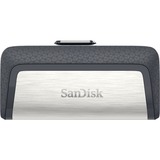 SanDisk Drive USB Ganda Ultra Tipe-C 256 GB unità flash USB USB Type-A / USB Type-C 3.2 Gen 1 (3.1 Gen 1) Grigio, Argento 256 GB, USB Type-A / USB Type-C, 3.2 Gen 1 (3.1 Gen 1), 150 MB/s, Lamina di scorrimento, Grigio, Argento