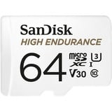 SanDisk High Endurance 64 GB MicroSDXC UHS-I Classe 10 bianco, 64 GB, MicroSDXC, Classe 10, UHS-I, 100 MB/s, 40 MB/s