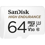 SanDisk High Endurance 64 GB MicroSDXC UHS-I Classe 10, Scheda di memoria bianco, 64 GB, MicroSDXC, Classe 10, UHS-I, 100 MB/s, 40 MB/s