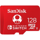 SanDisk SDSQXAO-128G-GNCZN memoria flash 128 GB MicroSDXC, Scheda di memoria rosso, 128 GB, MicroSDXC, 100 MB/s, 90 MB/s, Class 3 (U3), Rosso, Bianco