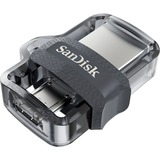 SanDisk Ultra Dual m3.0 unità flash USB 64 GB USB Type-A / Micro-USB 3.2 Gen 1 (3.1 Gen 1) Nero, Argento, Trasparente, Chiavetta USB 64 GB, USB Type-A / Micro-USB, 3.2 Gen 1 (3.1 Gen 1), Lamina di scorrimento, 5,2 g, Nero, Argento, Trasparente
