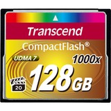 Transcend 1000x CompactFlash 128GB MLC Nero, 128 GB, CompactFlash, MLC, 160 MB/s, 120 MB/s, Nero