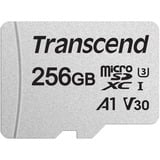 Transcend 300S 256 GB MicroSDXC NAND argento, 256 GB, MicroSDXC, NAND, 95 MB/s, 40 MB/s, Class 3 (U3)