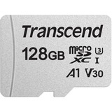 Transcend TS128GUSD300S-A memoria flash 128 GB MicroSDXC NAND Classe 10 argento, 128 GB, MicroSDXC, Classe 10, NAND, 95 MB/s, 40 MB/s