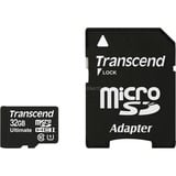 Transcend TS32GUSDHC10U1 memoria flash 32 GB MicroSDHC MLC Classe 10 Nero, 32 GB, MicroSDHC, Classe 10, MLC, Nero, Rosso