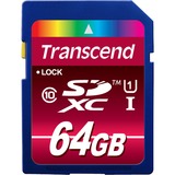 Transcend TS64GSDXC10U1 memoria flash 64 GB SDXC MLC Classe 10 blu, 64 GB, SDXC, Classe 10, MLC, 90 MB/s, Class 1 (U1)