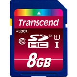 Transcend TS8GSDHC10U1 memoria flash 8 GB SDHC MLC Classe 10 blu, 8 GB, SDHC, Classe 10, MLC, 90 MB/s, Class 1 (U1)