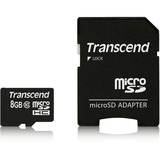 Transcend TS8GUSDC10 memoria flash 8 GB MicroSDHC NAND Classe 10 8 GB, MicroSDHC, Classe 10, NAND, 90 MB/s, Nero