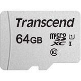 Transcend microSDXC 300S 64GB NAND Classe 10 argento, 64 GB, MicroSDXC, Classe 10, NAND, 95 MB/s, 25 MB/s