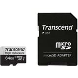 Transcend microSDXC 350V 64GB NAND Classe 10 64 GB, MicroSDXC, Classe 10, NAND, 95 MB/s, 45 MB/s