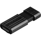 Verbatim PinStripe - Memoria USB da 16 GB - Nero Nero, 16 GB, USB tipo A, 2.0, 8 MB/s, Lamina di scorrimento, Nero