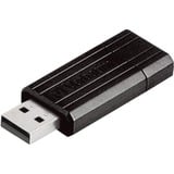 Verbatim PinStripe - Memoria USB da 8 GB - Nero, Chiavetta USB Nero, 8 GB, USB tipo A, 2.0, 10 MB/s, Lamina di scorrimento, Nero