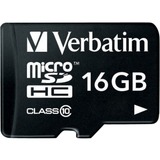 Verbatim Premium 16 GB MicroSDHC Classe 10 Nero, 16 GB, MicroSDHC, Classe 10, 10 MB/s, 10 MB/s, Nero