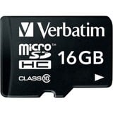 Verbatim Premium 16 GB MicroSDHC Classe 10, Scheda di memoria Nero, 16 GB, MicroSDHC, Classe 10, 10 MB/s, 10 MB/s, Nero