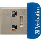 Verbatim Store 'n' Stay NANO - Memoria USB 3.0 da 64 GB - Blu blu, 64 GB, USB tipo A, 3.2 Gen 1 (3.1 Gen 1), Cuffia, 3 g, Blu