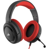 Corsair HS35 Cuffia Padiglione auricolare Connettore 3.5 mm Nero, Rosso, Cuffia da gioco Nero/Rosso, Cuffia, Padiglione auricolare, Giocare, Nero, Rosso, Stereofonico, Cablato