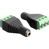 DeLOCK 65455 adattatore per inversione del genere dei cavi 3.5 mm 3 pin terminal block Nero, Verde 3.5 mm, 3 pin terminal block, Nero, Verde