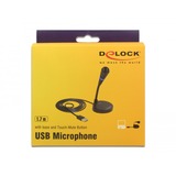 DeLOCK 65868 microfono Nero Microfono per PC Nero, Microfono per PC, -37 dB, 70 - 15000 Hz, 2200 Ω, 16 bit, 48 kHz